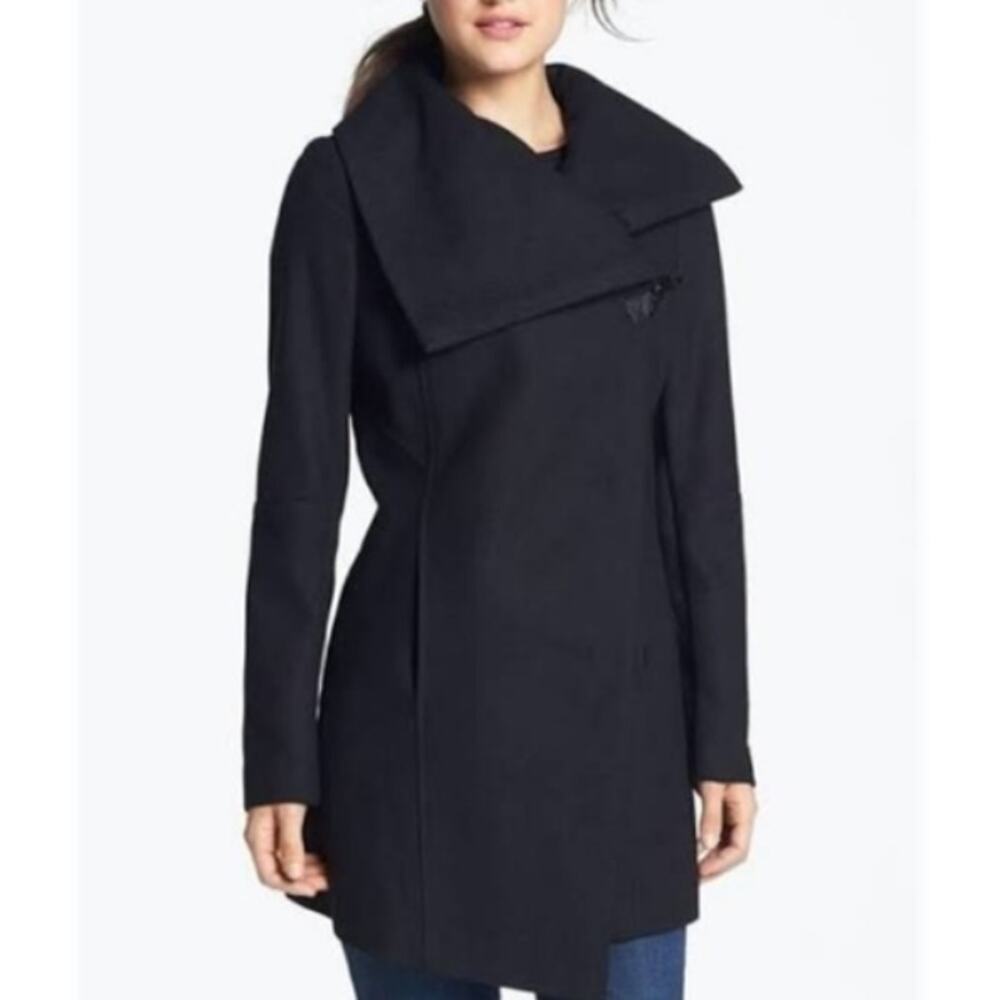 Sam Edelman Kit Clip Wool Blend Black coat Sz M